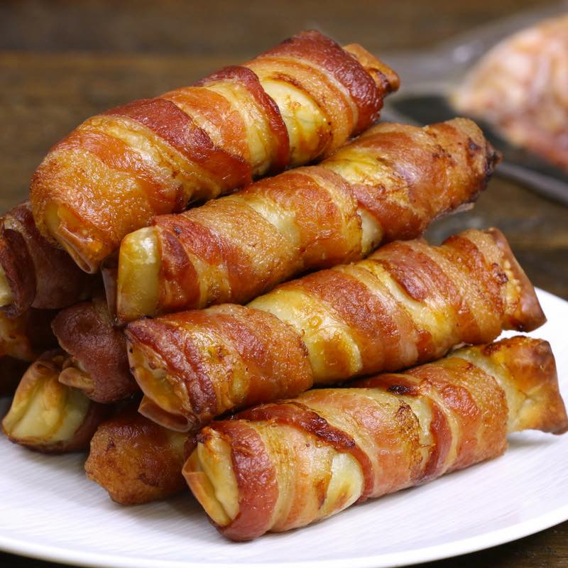 Bacon Wrapped Spring Rolls