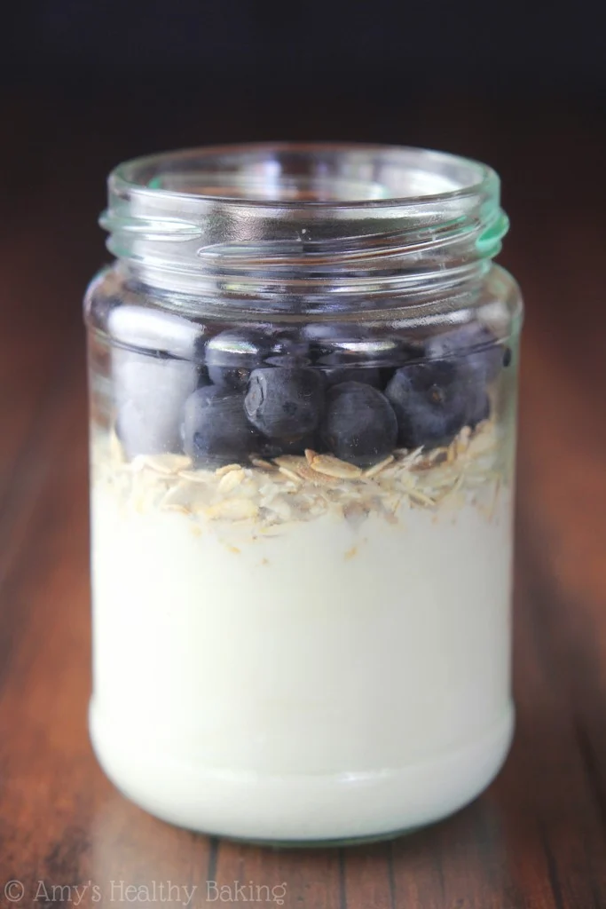 Blueberry Pie Protein Overnight Oats