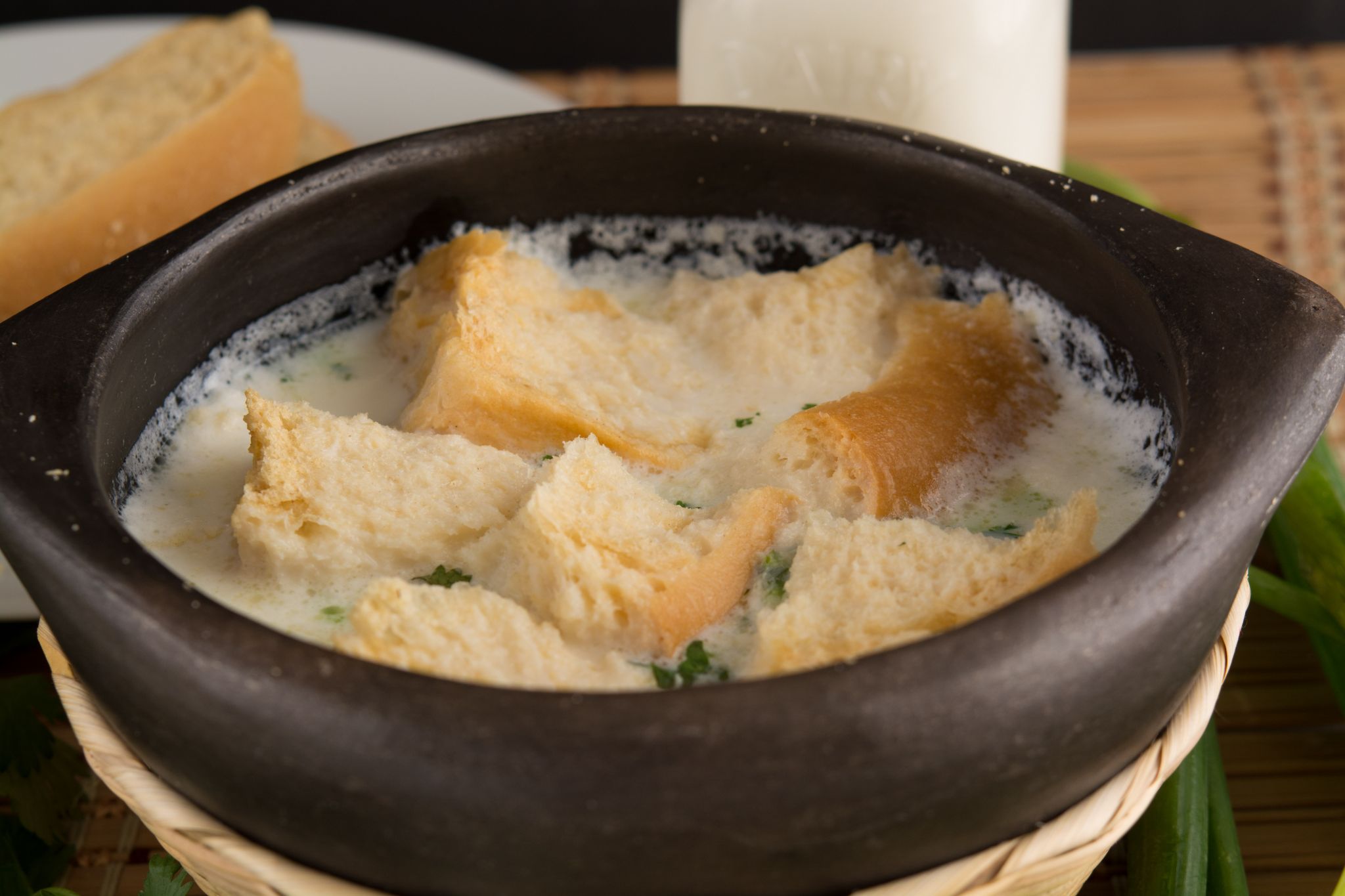 Colombian Milk Soup With Poached Eggs