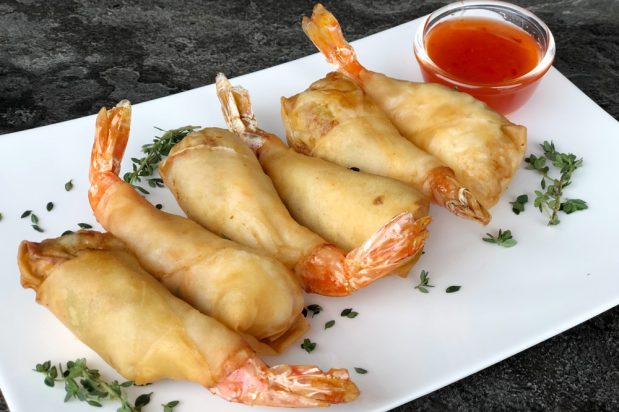 Filipino Stuffed Prawn Rolls (Rellenong Hipon)