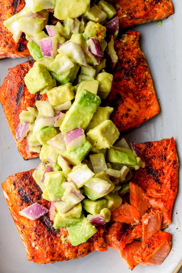 Grilled Salmon with Avocado Salsa