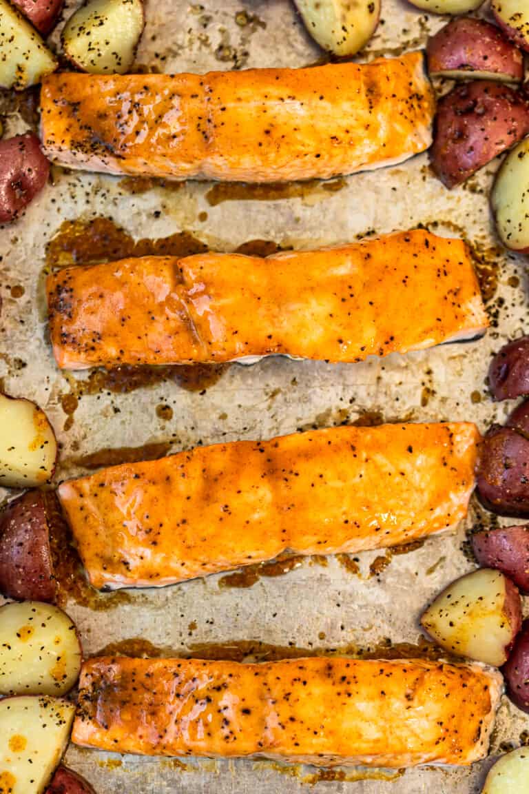 Maple Glazed Salmon and Potatoes