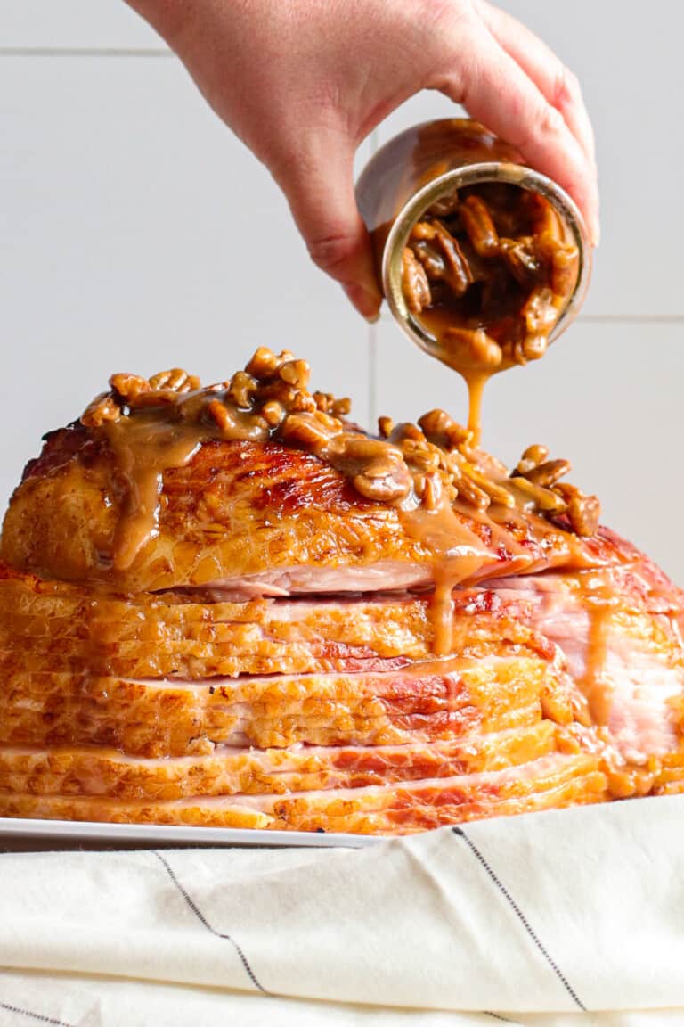 Pecan Bourbon Glazed Ham