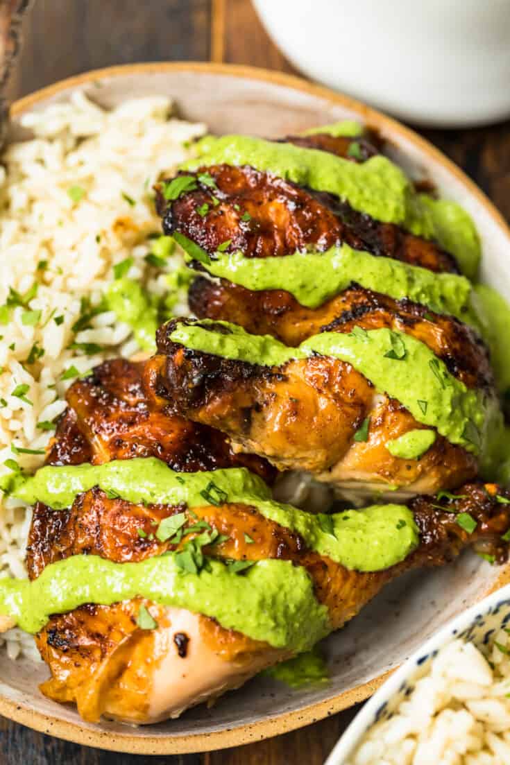 Peruvian Chicken with Green Sauce