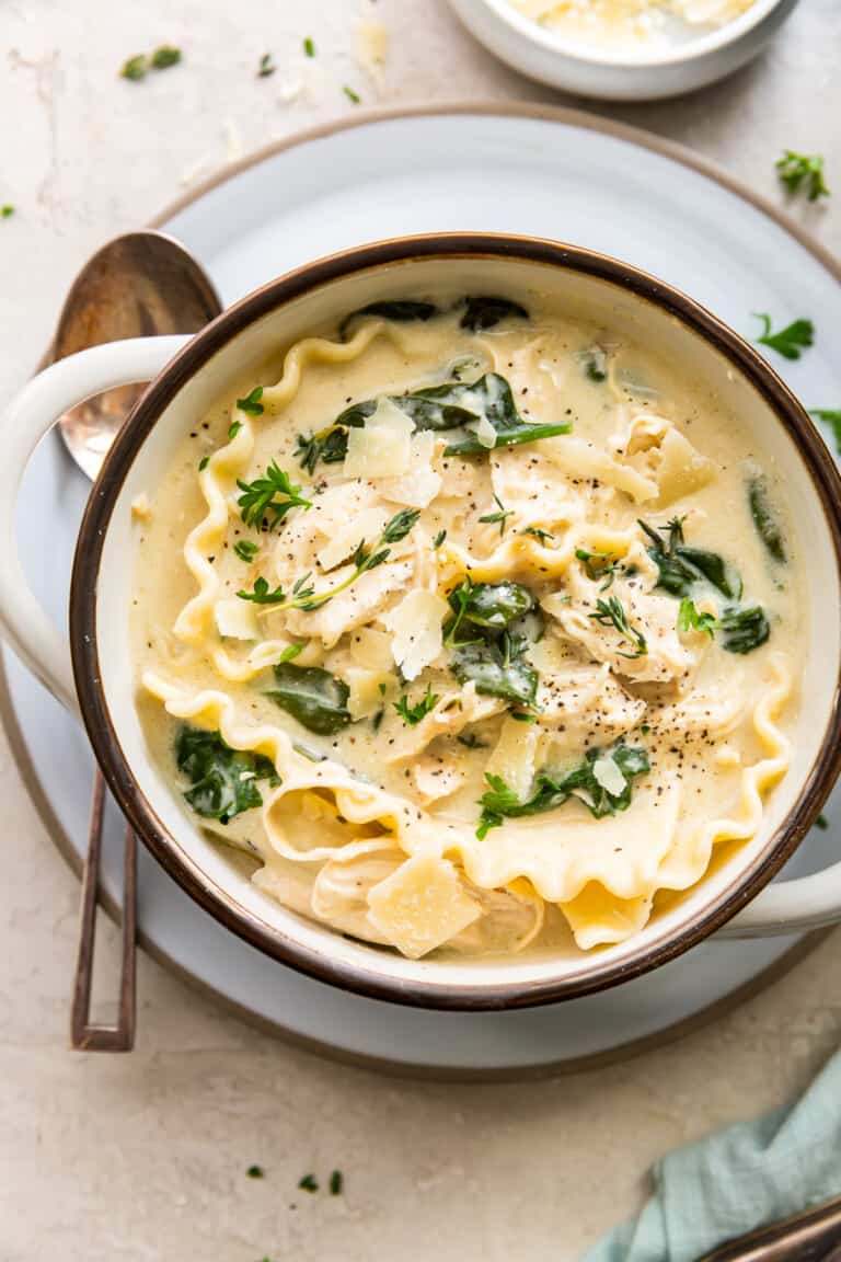 White Chicken Lasagna Soup