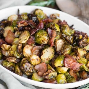 AIR FRYER BRUSSELS SPROUTS AND BACON