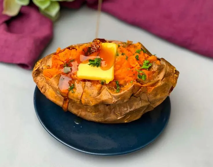 Air Fryer Loaded Baked Sweet Potatoes