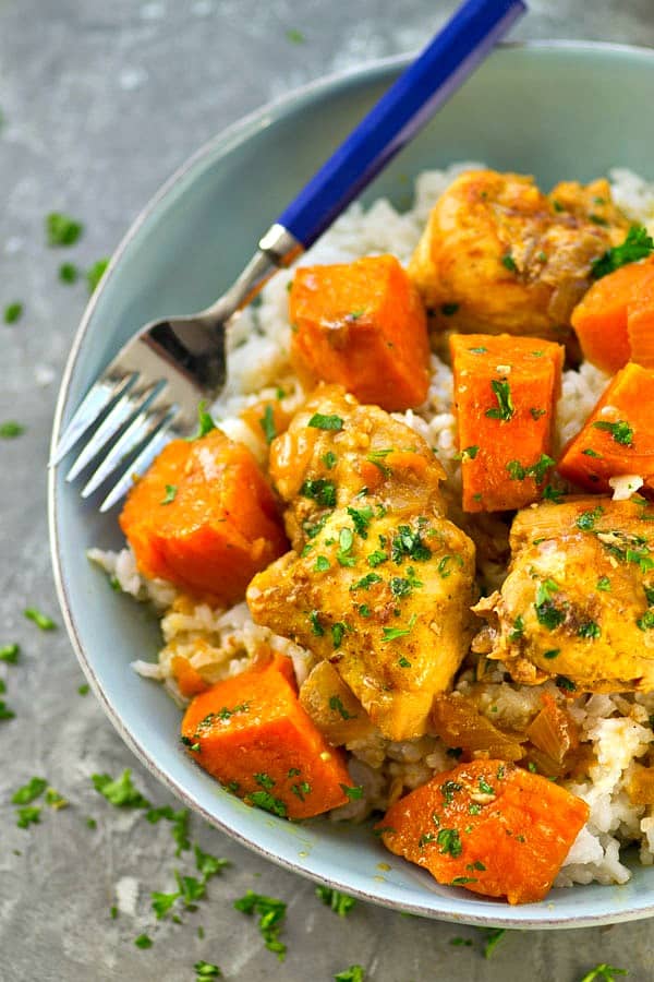 BRAISED SWEET POTATO CHICKEN CURRY