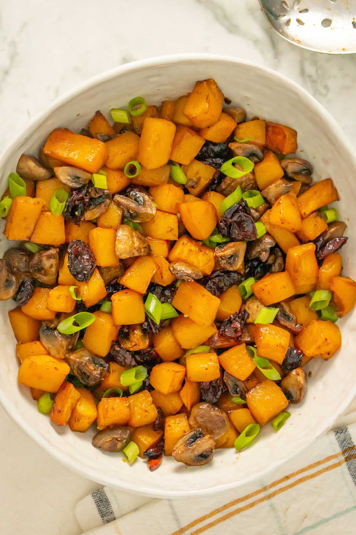 BUTTERNUT SQUASH WITH MUSHROOMS