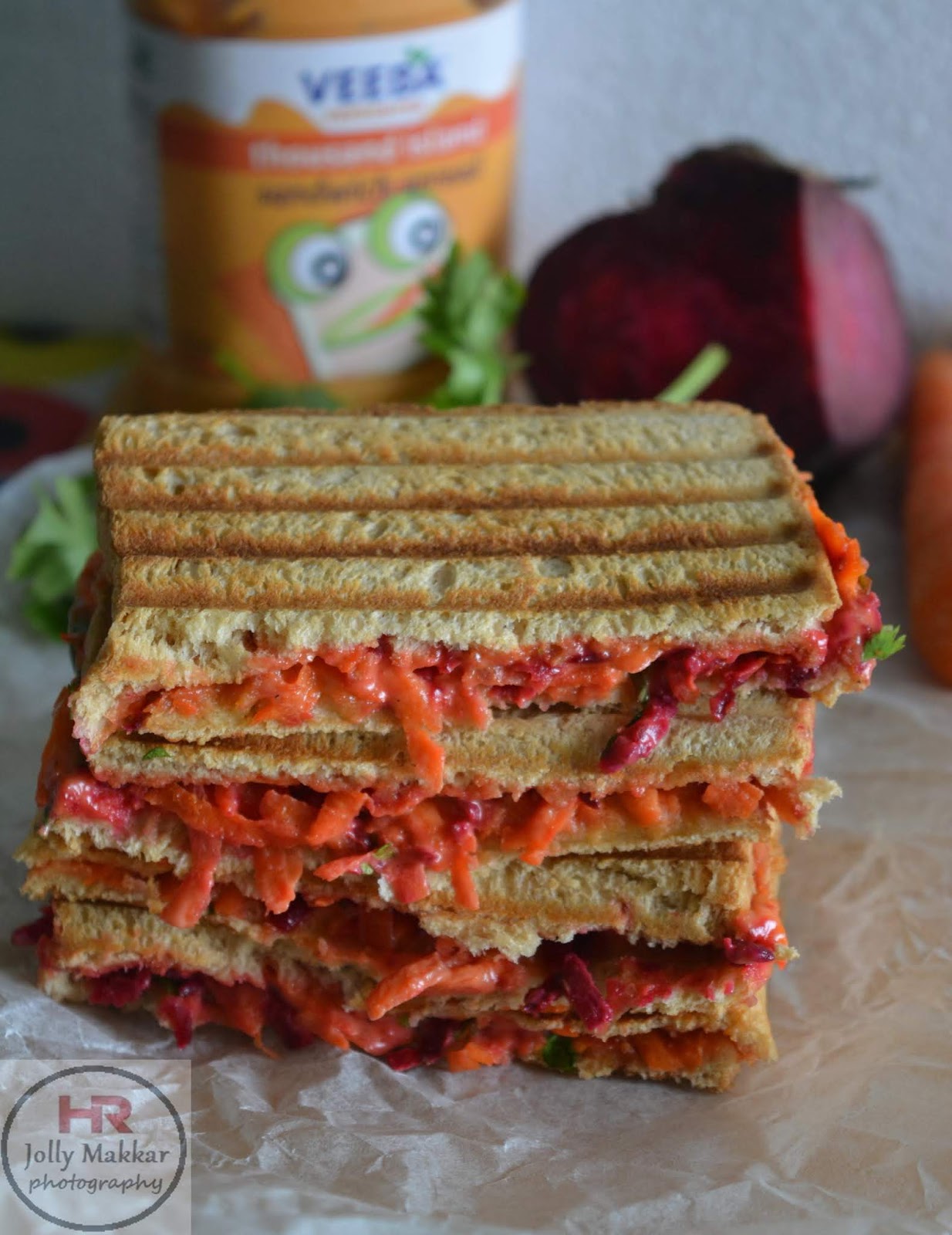 Beetroot Carrot Sandwich