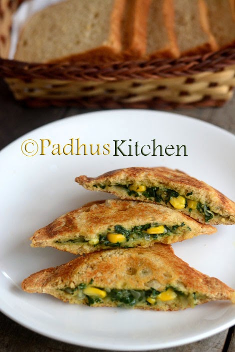 Corn Spinach Sandwich