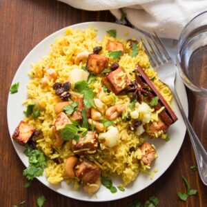 VEGAN BIRYANI WITH ROASTED VEGETABLES