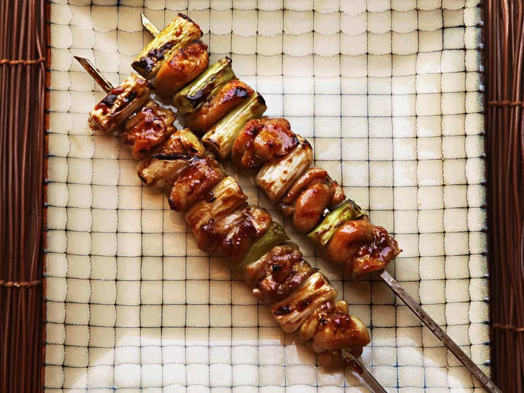 Japanese Chicken Skewers With Scallion