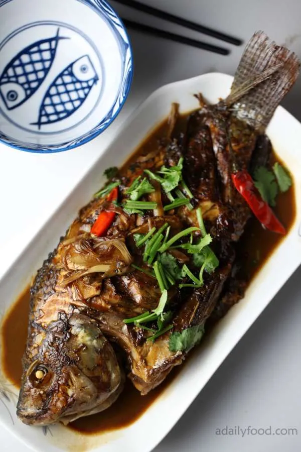 Red Braised Tilapia Fish