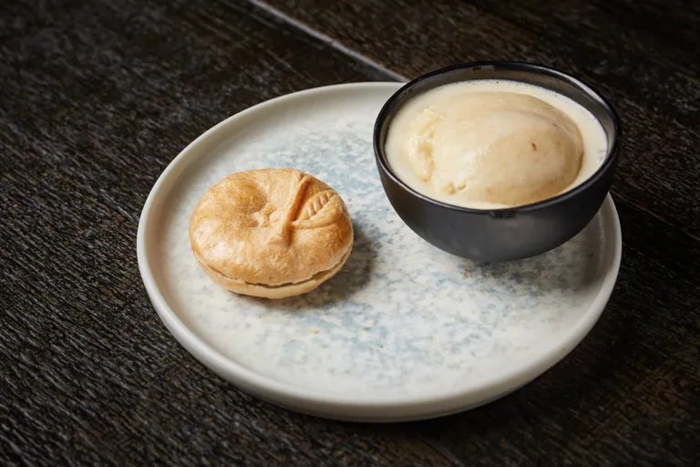 Sakura ice cream with monaka