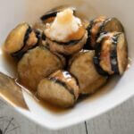 Shrimp Stuffed Eggplant with Thickened Sauce