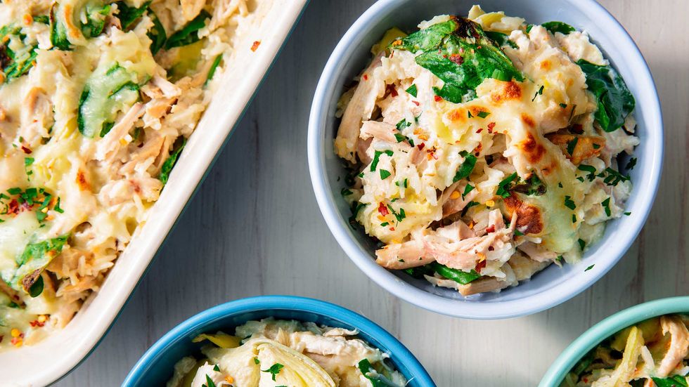 Chicken Spinach Artichoke Rice Casserole