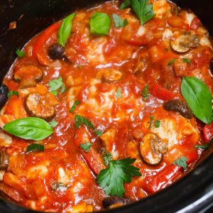 Easy Crock Pot Chicken Cacciatore