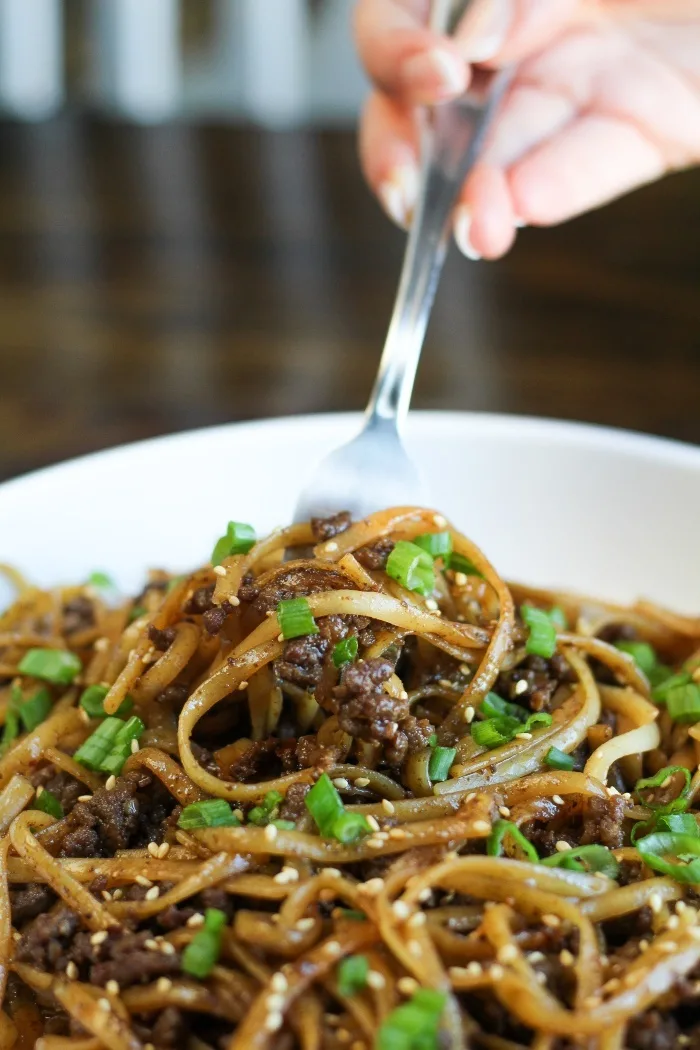 Mongolian Ground Beef Noodles