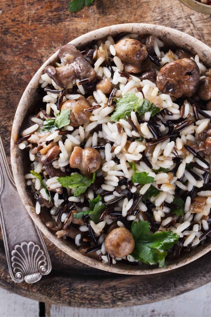 Wild Rice Stuffing with Wild Mushrooms