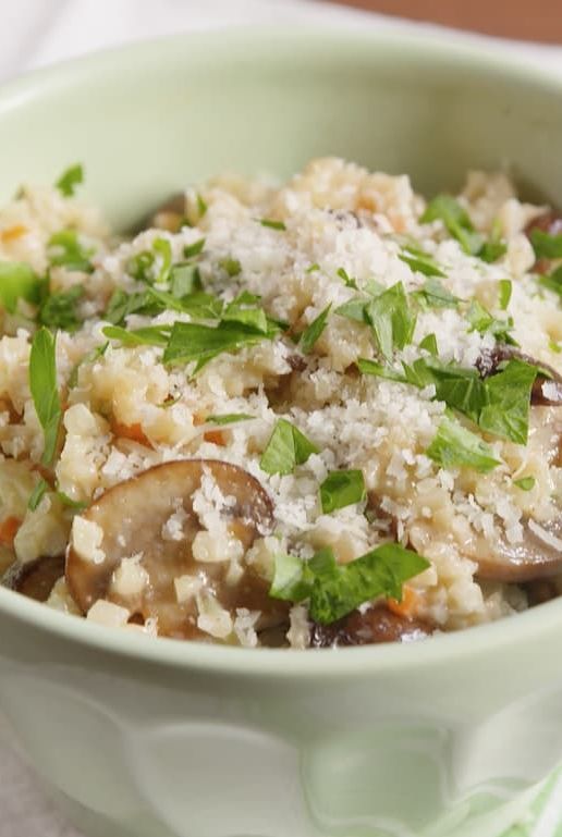 Mushroom Risotto with Riced Cauliflower Medley