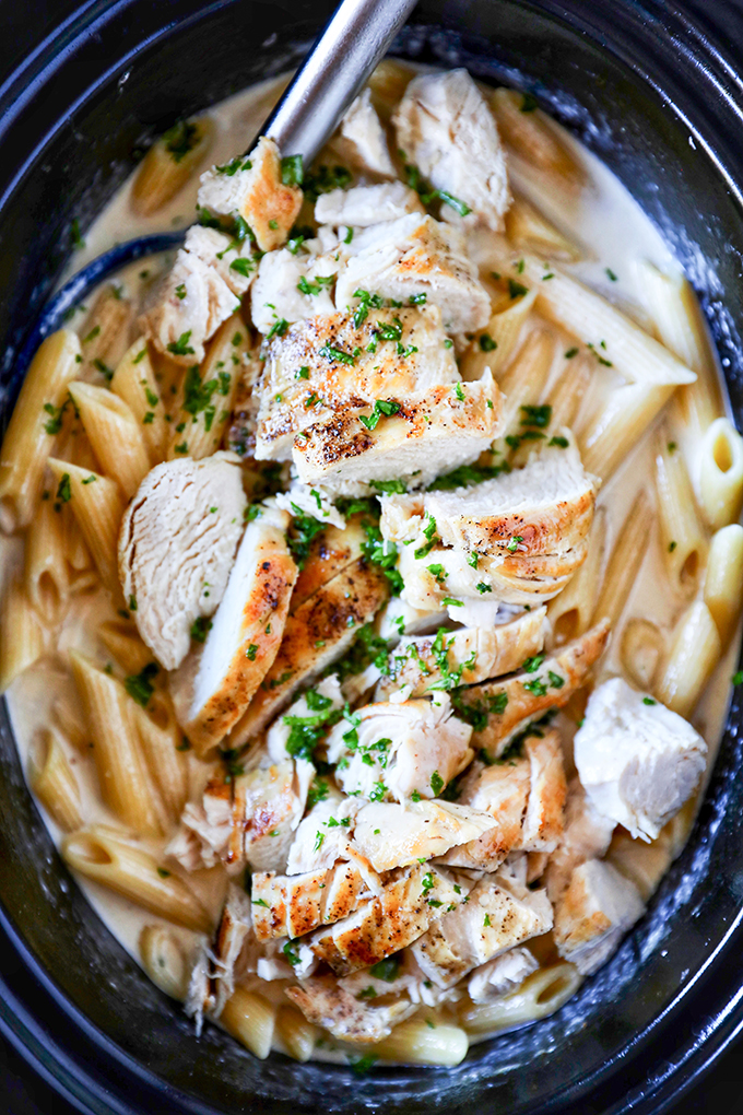 SLOW COOKER CHICKEN ALFREDO RECIPE