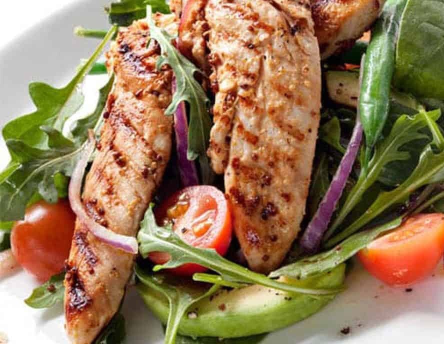Spicy Grilled Chicken Tenderloin Salad