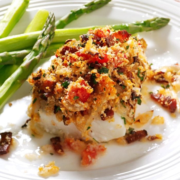 Bacon & Tomato-Topped Haddock