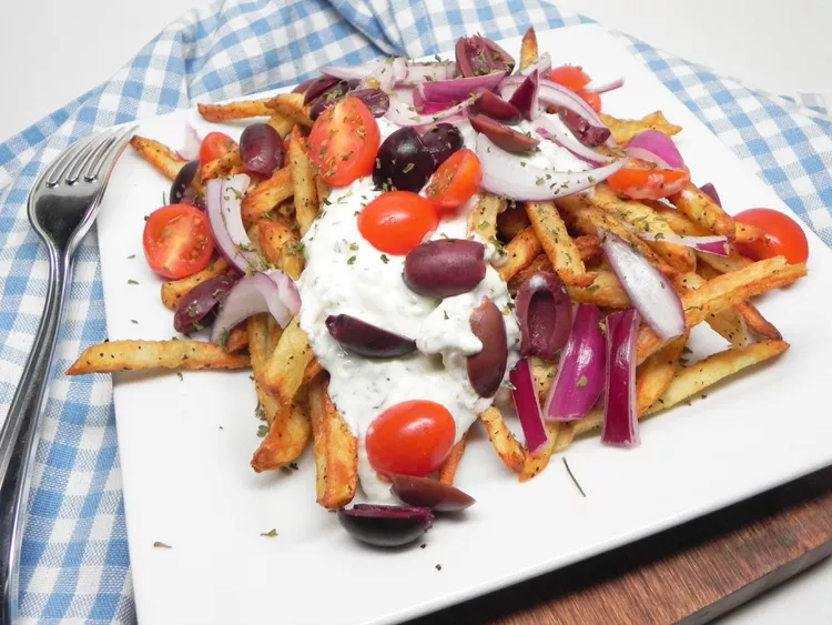 Air Fryer Loaded Greek Fries