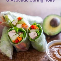 Air Fryer Chicken Spring Rolls with Fresh Rice Paper
